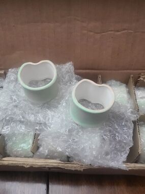 Mint Green UnGlazed Ceramic Napkin Rings - 12